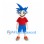 Boy Mascot Costume with Blue Spiky Hair and Red Shirt