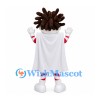 Chocolate Bar Mascot Costume with Striped Limbs and White Cape