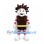 Chocolate Bar Mascot Costume with Striped Limbs and White Cape