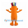 Pencil Holder Mascot Costume in Orange with Colored Pencils