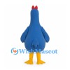 Blue Hen Mascot Costume with Red Comb and Cream Belly