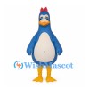 Blue Hen Mascot Costume with Red Comb and Cream Belly