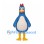 Blue Hen Mascot Costume with Red Comb and Cream Belly