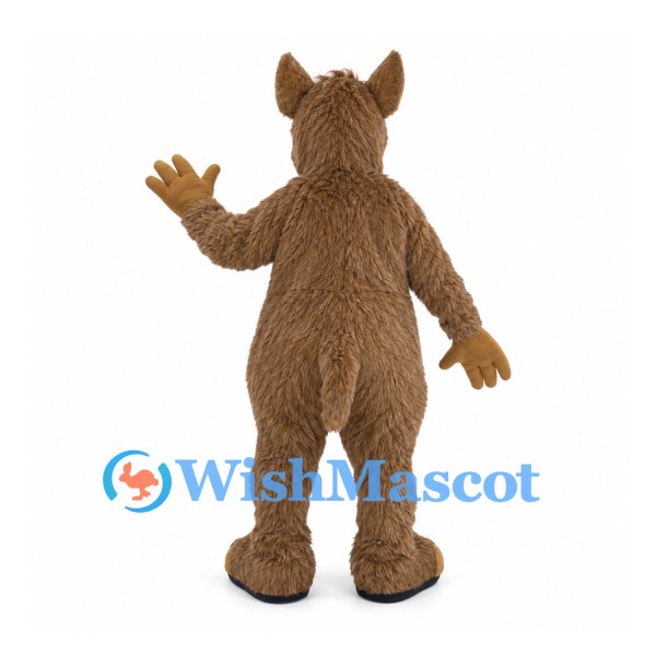 Alien Mascot Costume in Brown with Long Snout and Shaggy Fur