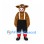 Brown Bull Mascot Costume with Black Shorts and White Suspenders