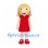 Girl Mascot Costume with Blonde Bob Hair and Red Dress