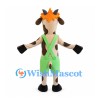 Goat Mascot Costume with Green Suspender Shorts