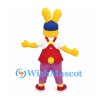 Yellow Rabbit Mascot Costume with Blue Headband and Red Vest