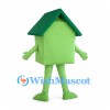House Mascot Costume in Green with Dark Green Roof