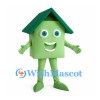 House Mascot Costume in Green with Dark Green Roof