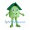 House Mascot Costume in Green with Dark Green Roof