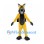 Dog Mascot Costume in Yellow with Black Superhero Cape