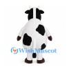 Black and White Cow Mascot Costume with Pink Snout