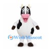 Black and White Cow Mascot Costume with Pink Snout