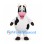 Black and White Cow Mascot Costume with Pink Snout