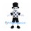 Man Mascot Costume with Black Top Hat and Checkered Shirt