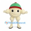 Egg Mascot Costume with Green and Red Cap