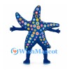 Blue Starfish Mascot Costume with Colorful Spots