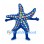 Blue Starfish Mascot Costume with Colorful Spots