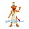 Lion Mascot Costume with White Top Hat and Striped Cream Robe
