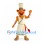 Lion Mascot Costume with White Top Hat and Striped Cream Robe