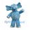 Blue Elephant Mascot Costume with Large Ears and Short Trunk