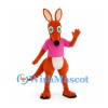 Orange Kangaroo Mascot Costume with Pink Shirt