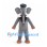 Gray Elephant Mascot Costume with Black Cap and White Tusks