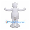 Polar Bear Mascot Costume in White with Open Mouth