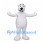 Polar Bear Mascot Costume in White with Open Mouth