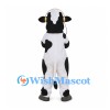 Black and White Cow Mascot Costume with Headphones