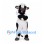 Black and White Cow Mascot Costume with Headphones