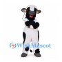 Black and White Cow Mascot Costume with Headphones