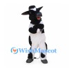 Black and White Cow Mascot Costume with Small Horns