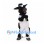 Black and White Cow Mascot Costume with Small Horns