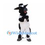 Black and White Cow Mascot Costume with Small Horns