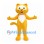 Yellow Cat Mascot Costume with White Chest and Bow
