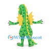 Green Dragon Mascot Costume with Yellow Belly and Back Spikes