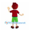 Boy Mascot Costume with Red Hair and Green Shorts