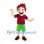 Boy Mascot Costume with Red Hair and Green Shorts