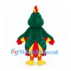 Green Parrot Mascot Costume with Red and Yellow Wings