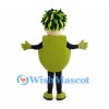 Green Monster Mascot Costume with Leaf-Like Hair