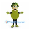 Green Monster Mascot Costume with Leaf-Like Hair