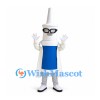Syringe Mascot Costume with Glasses and White Lab Coat