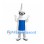 Syringe Mascot Costume with Glasses and White Lab Coat