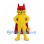 Yellow Cat Mascot Costume with Red Superhero Mask and Cape