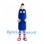 Blue Pencil Mascot Costume with Red and White Striped Socks