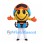 Smiley Face Mascot Costume with Blue Pilot Helmet