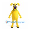 Yellow Dog Mascot Costume with Purple Nose and Green Collar