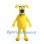 Yellow Dog Mascot Costume with Purple Nose and Green Collar